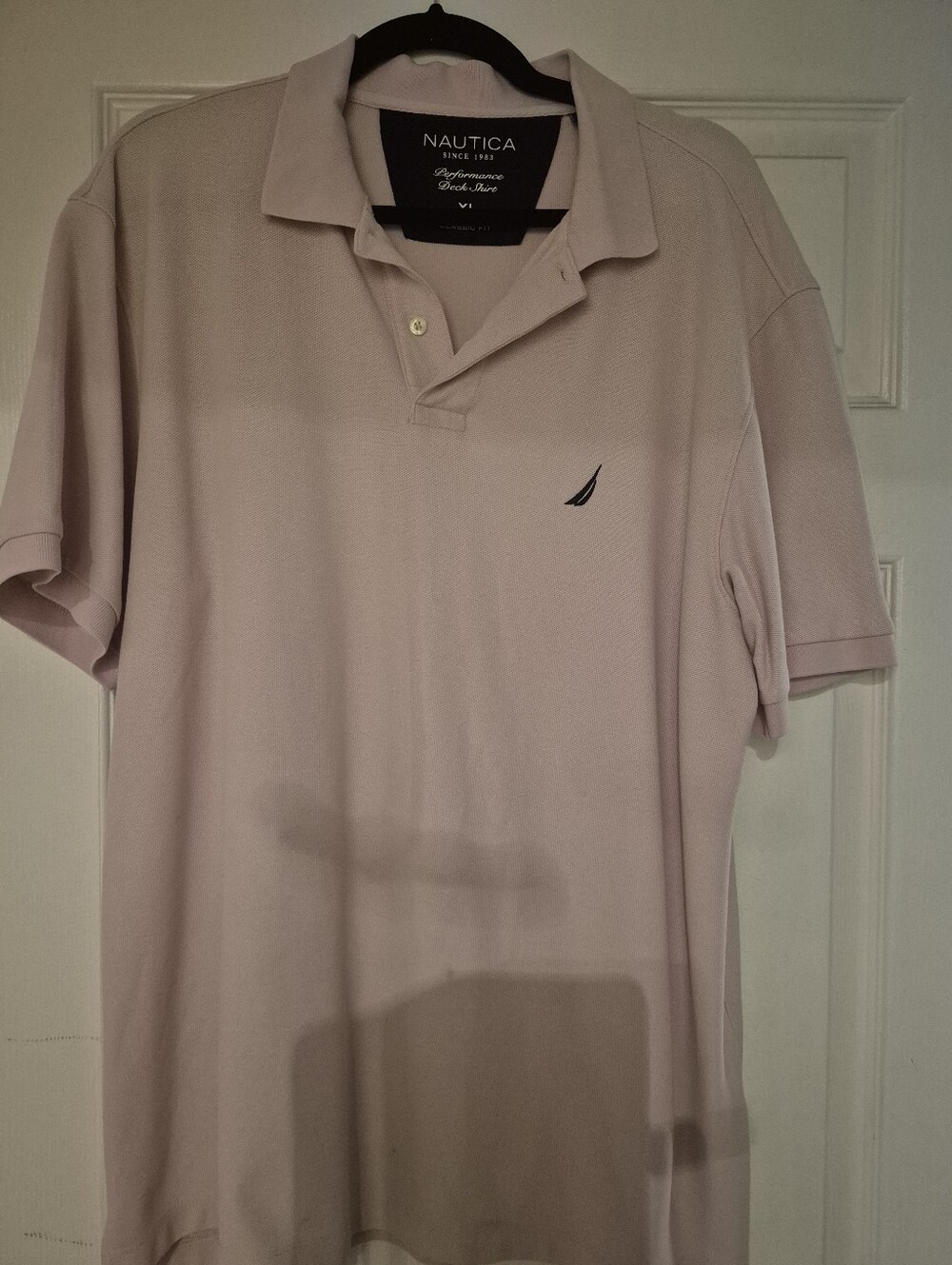 Nautica Men's Pale Pink Performance Polo with Sail Logo